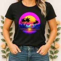 Miami Beach Sun Set Vibrant Women's T-Shirt thumb 2