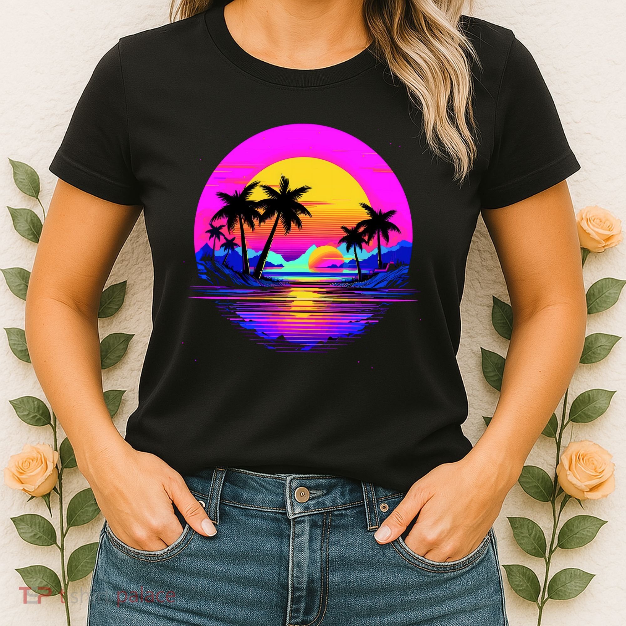 Miami Beach Sun Set Vibrant Women's T-Shirt