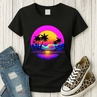 Miami Beach Sun Set Vibrant Women's T-Shirt thumb 3