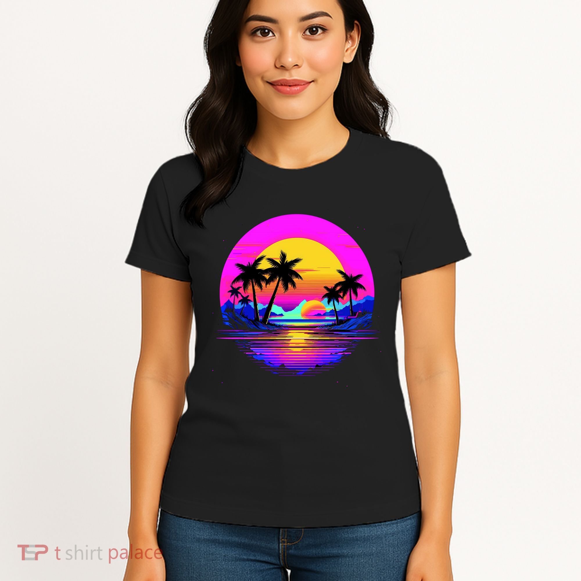 Miami Beach Sun Set Vibrant Women's T-Shirt