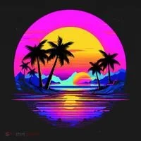 Miami Beach Sun Set Vibrant Women's T-Shirt thumb 6