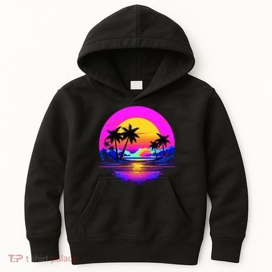 Miami Beach Sun Set Vibrant Kids Hoodie