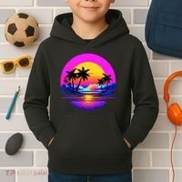 Miami Beach Sun Set Vibrant Kids Hoodie thumb 2