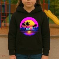 Miami Beach Sun Set Vibrant Kids Hoodie thumb 3