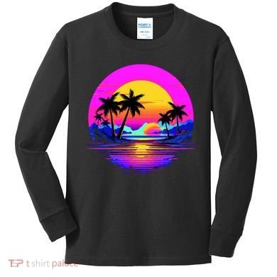 Miami Beach Sun Set Vibrant Kids Long Sleeve Shirt