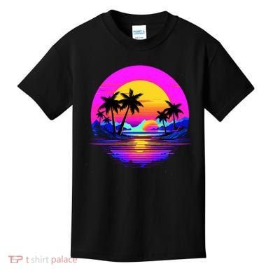 Miami Beach Sun Set Vibrant Kids T-Shirt
