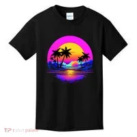 Miami Beach Sun Set Vibrant Kids T-Shirt thumb 0