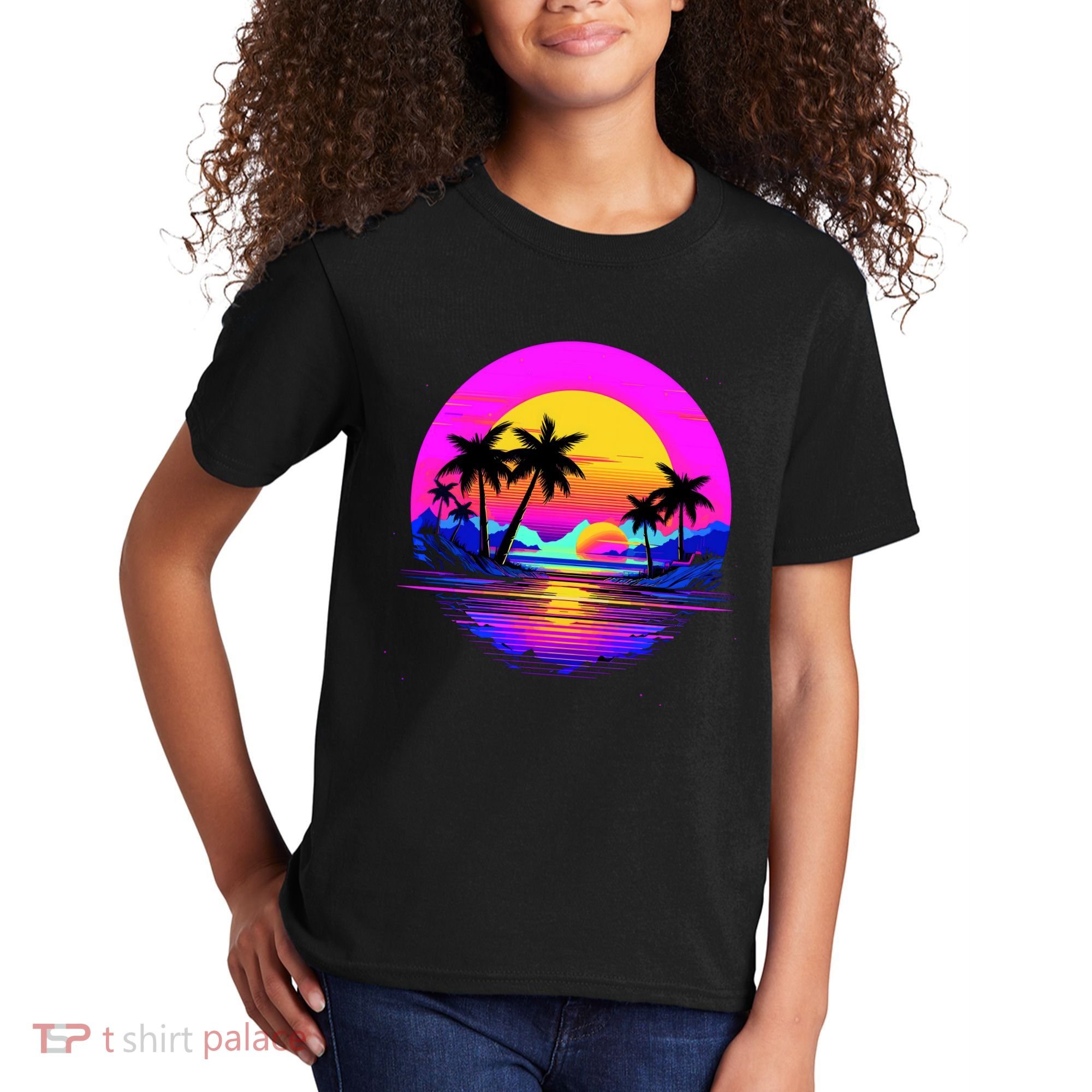Miami Beach Sun Set Vibrant Kids T-Shirt