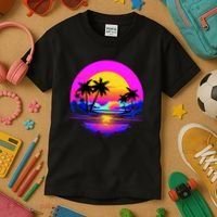 Miami Beach Sun Set Vibrant Kids T-Shirt thumb 3