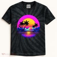 Miami Beach Sun Set Vibrant Kids Tie-Dye T-Shirt thumb 0