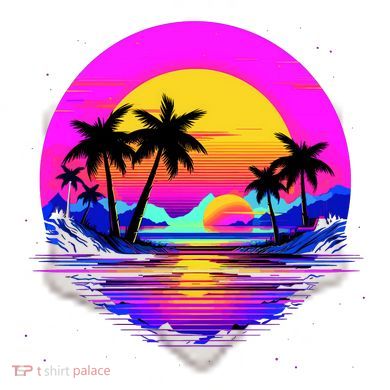 Miami Beach Sun Set Vibrant Ceramic Ornament
