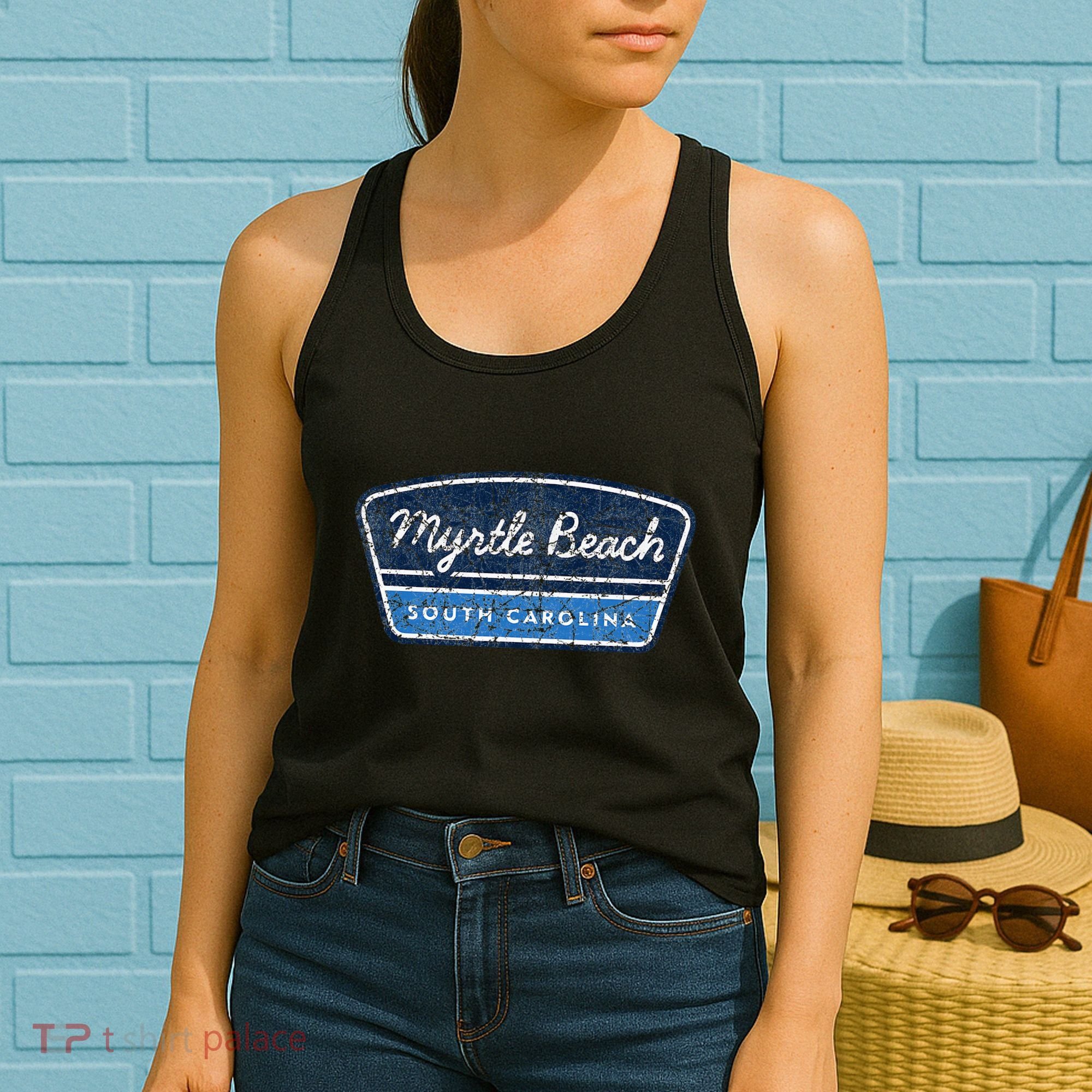 Myrtle Beach South Carolina Retro Throwback Souvenir Women's Tank Top