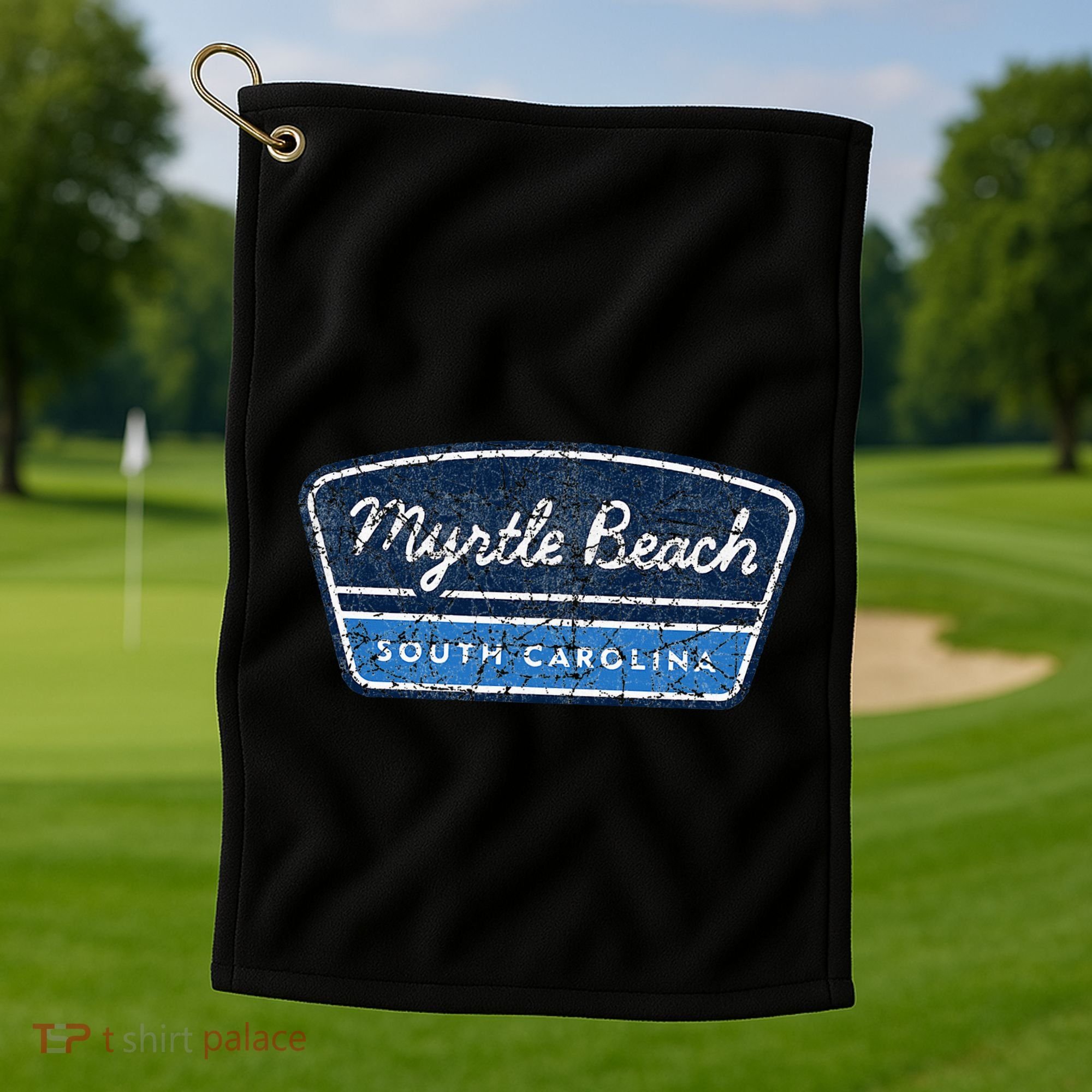 Myrtle Beach South Carolina Retro Throwback Souvenir Golf Towel