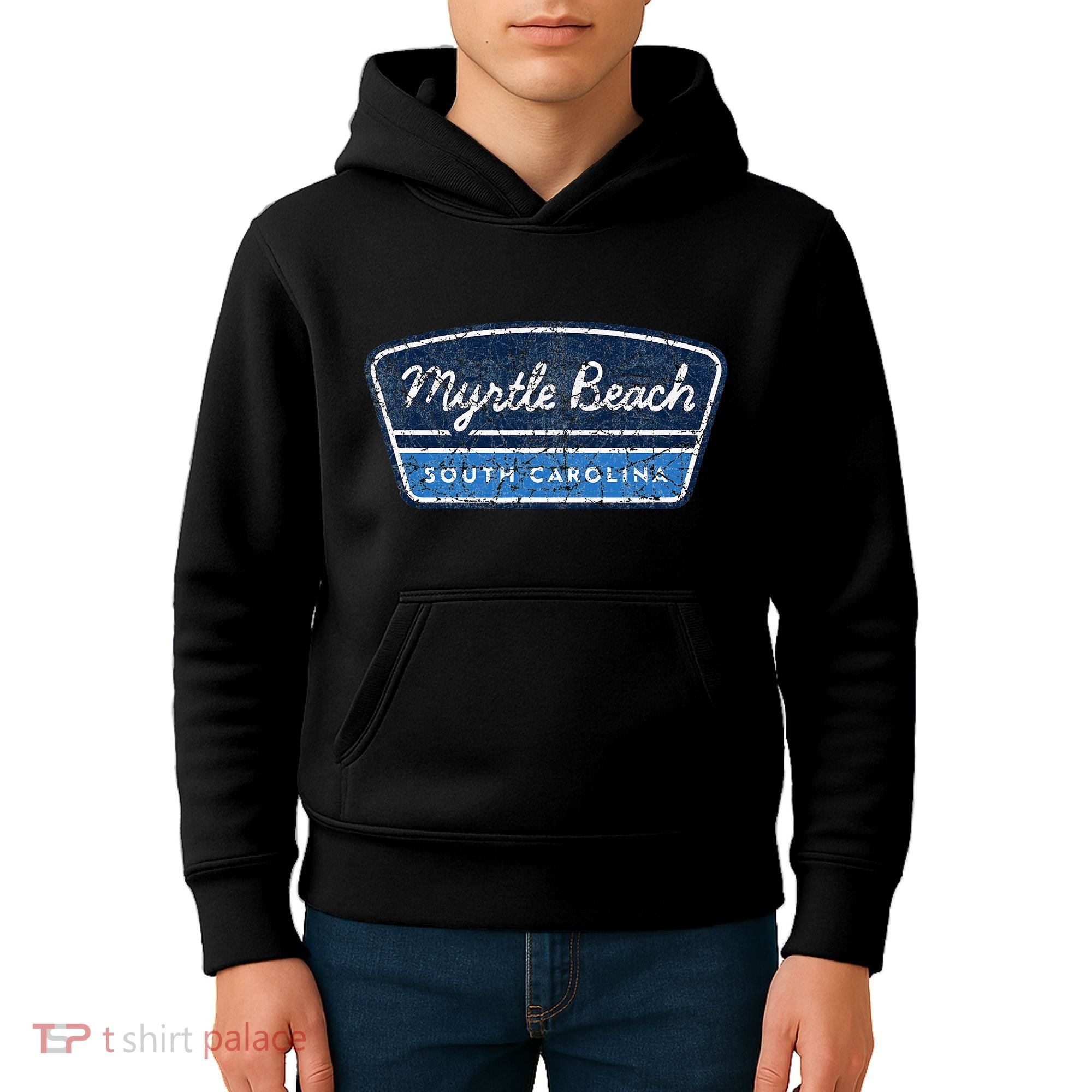 Myrtle Beach South Carolina Retro Throwback Souvenir Kids Hoodie
