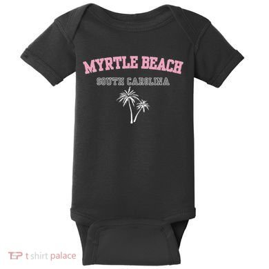 Myrtle Beach South Carolina Souvenir Palm Tree Holiday Baby Bodysuit