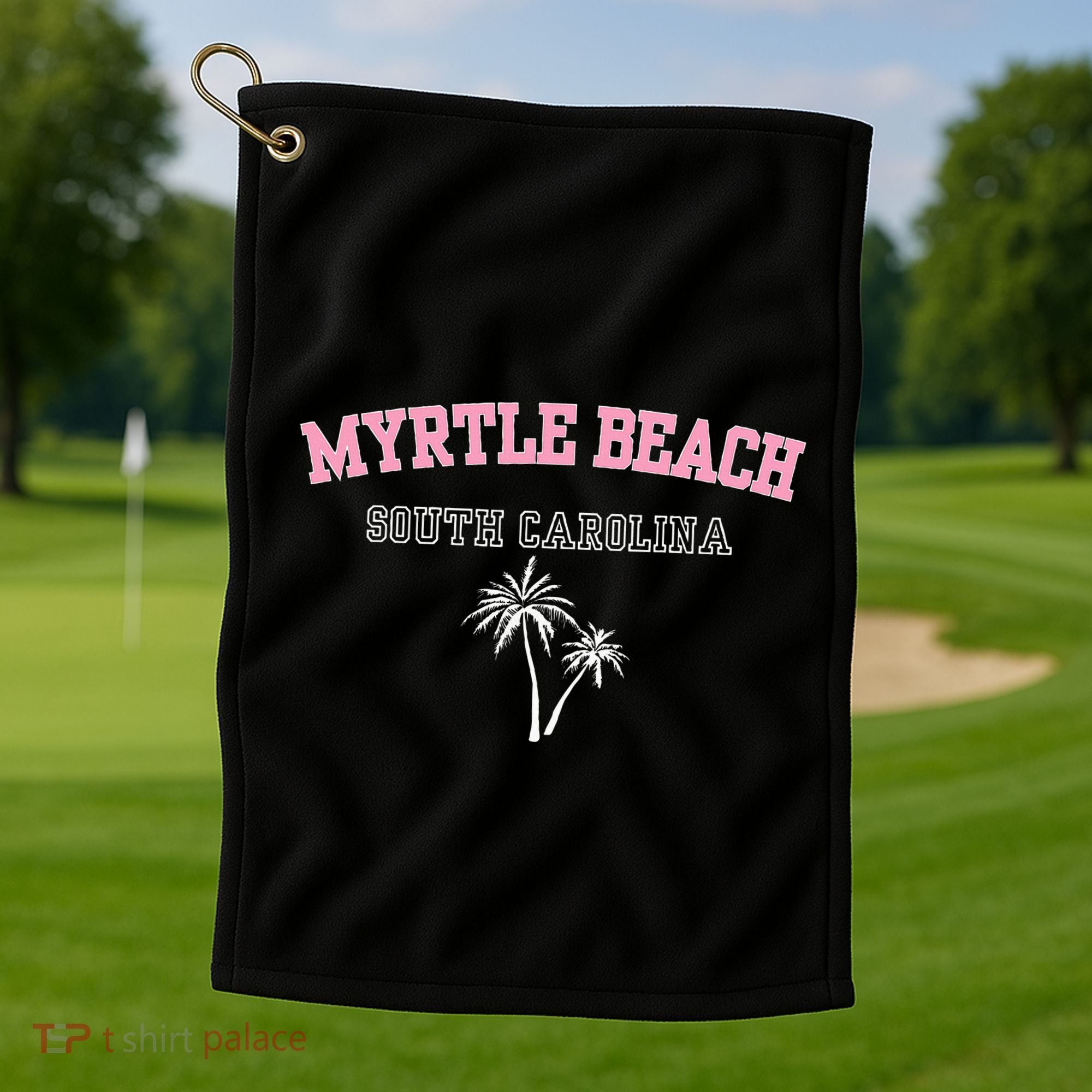 Myrtle Beach South Carolina Souvenir Palm Tree Holiday Golf Towel