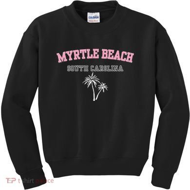 Myrtle Beach South Carolina Souvenir Palm Tree Holiday Kids Sweatshirt