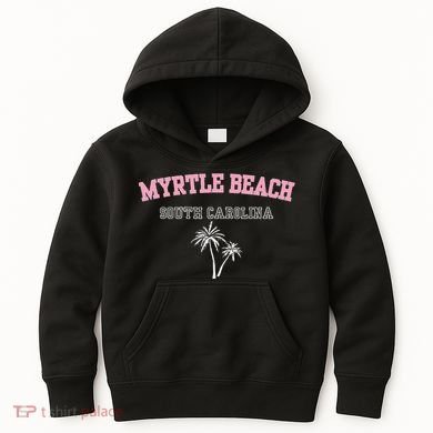 Myrtle Beach South Carolina Souvenir Palm Tree Holiday Kids Hoodie