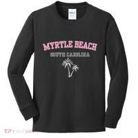 Myrtle Beach South Carolina Souvenir Palm Tree Holiday Kids Long Sleeve Shirt thumb 0
