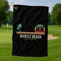 Myrtle Beach Summer Surf Golf Towel thumb 1