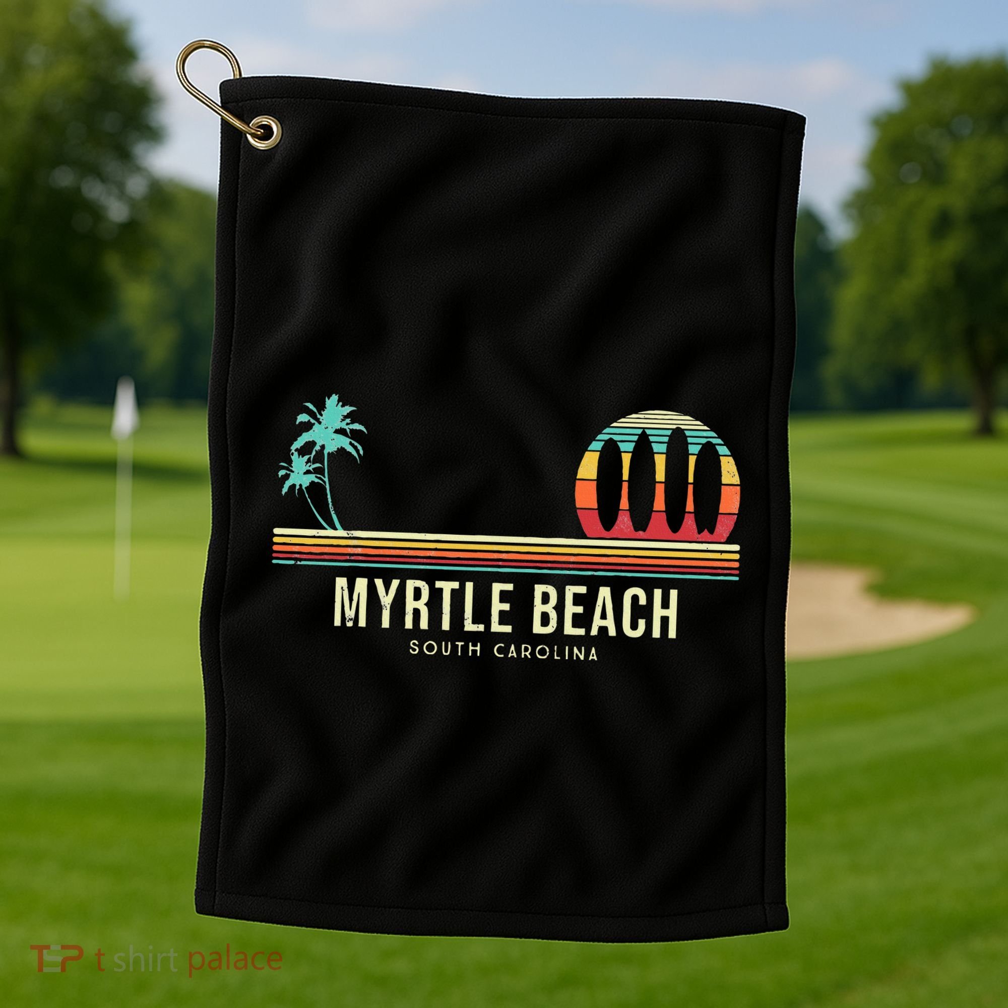 Myrtle Beach Summer Surf Golf Towel
