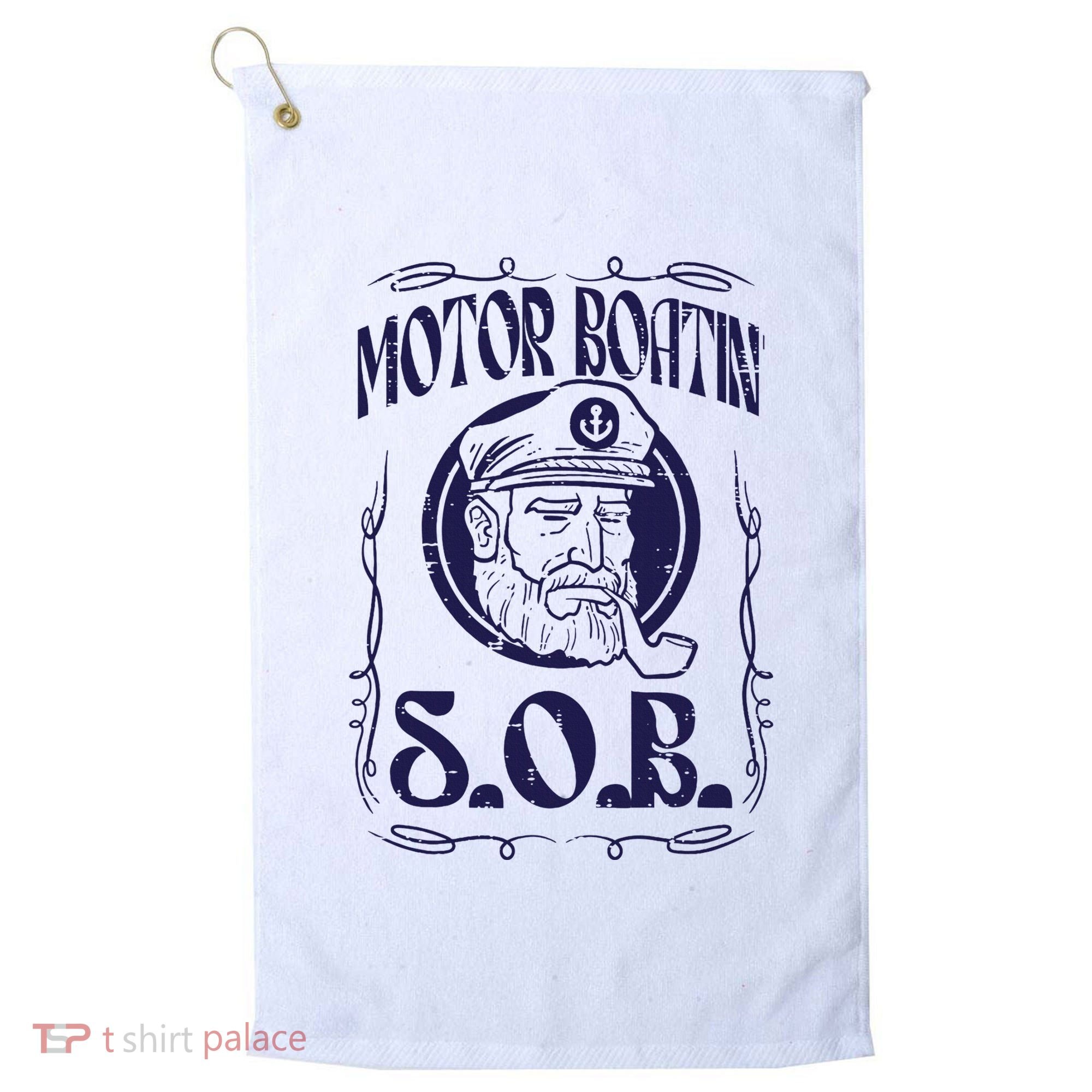 Motor Boating Sob Funny Motorboat Humor Captain Owner Golf Towel