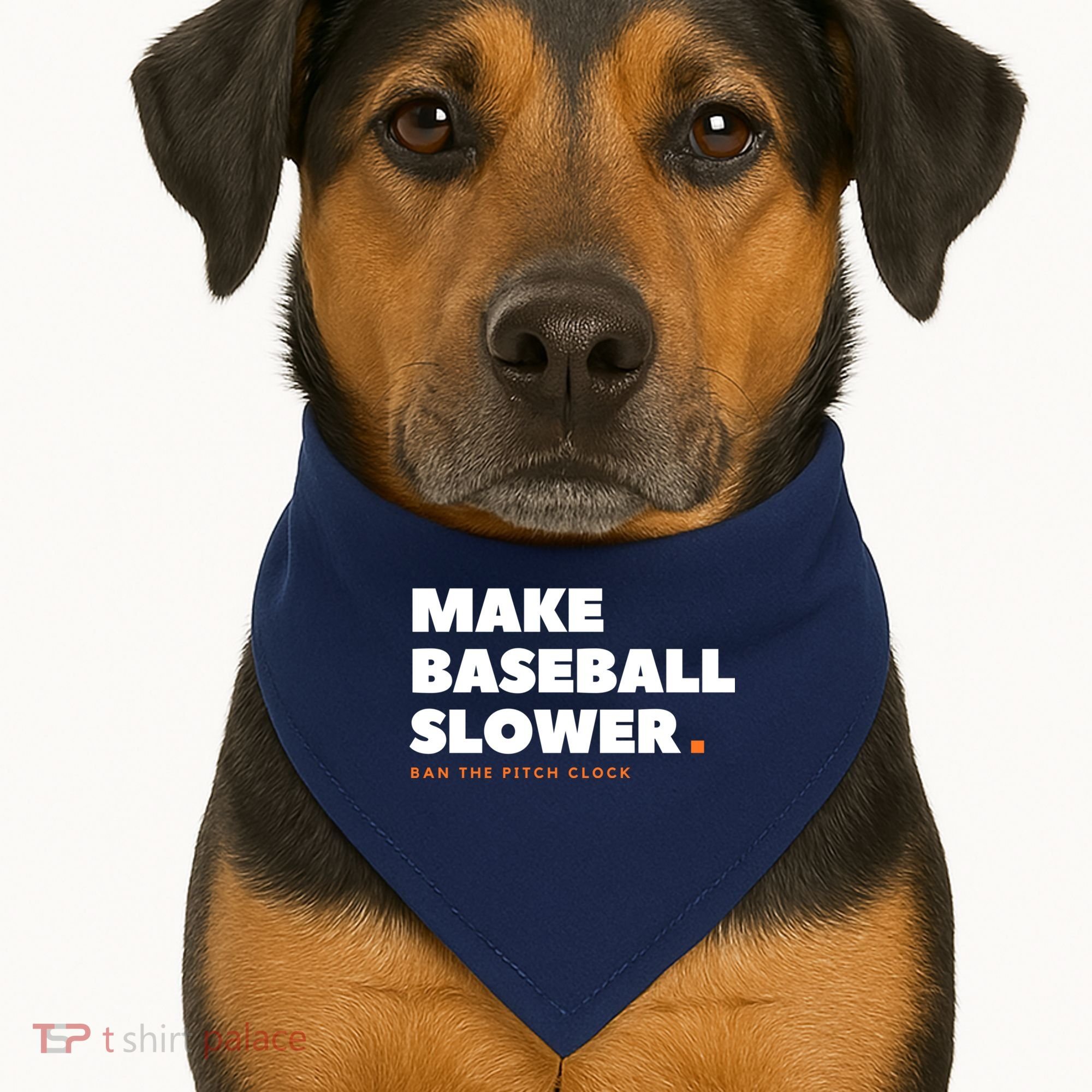 MAKE BASEBALL SLOWER Ban The Pitch Clock Humor Funny USA-Made Doggie Bandana