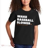 MAKE BASEBALL SLOWER Ban The Pitch Clock Humor Funny Kids T-Shirt thumb 2