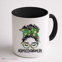 Messy Bun Scout Mom Life Cookie Bakery Gift Coffee Mug thumb 1