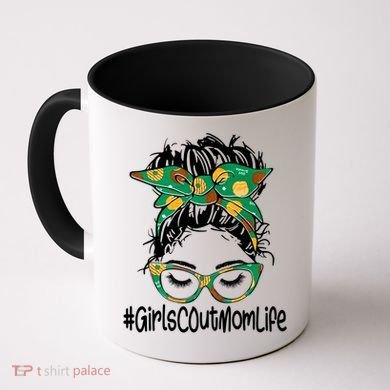 Messy Bun Scout Mom Life Cookie Bakery Gift Coffee Mug