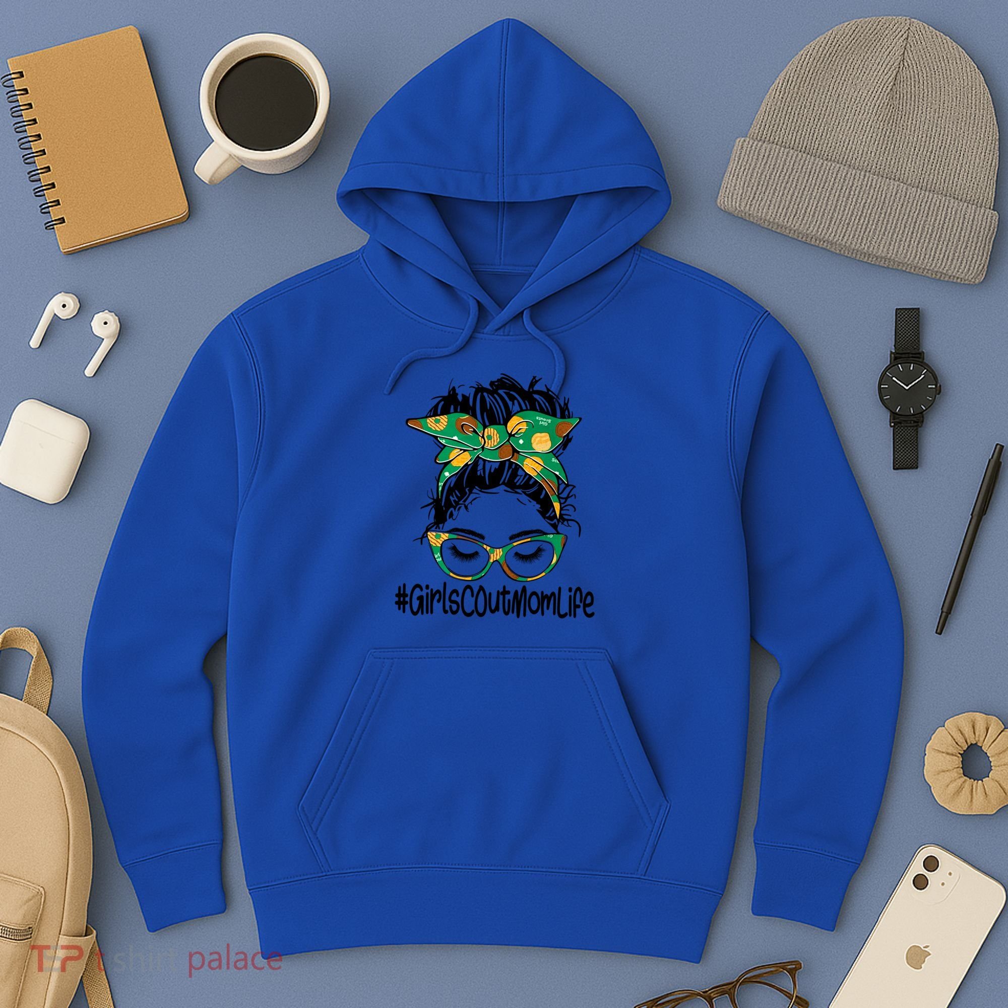 Messy Bun Scout Mom Life Cookie Bakery Gift Hoodie