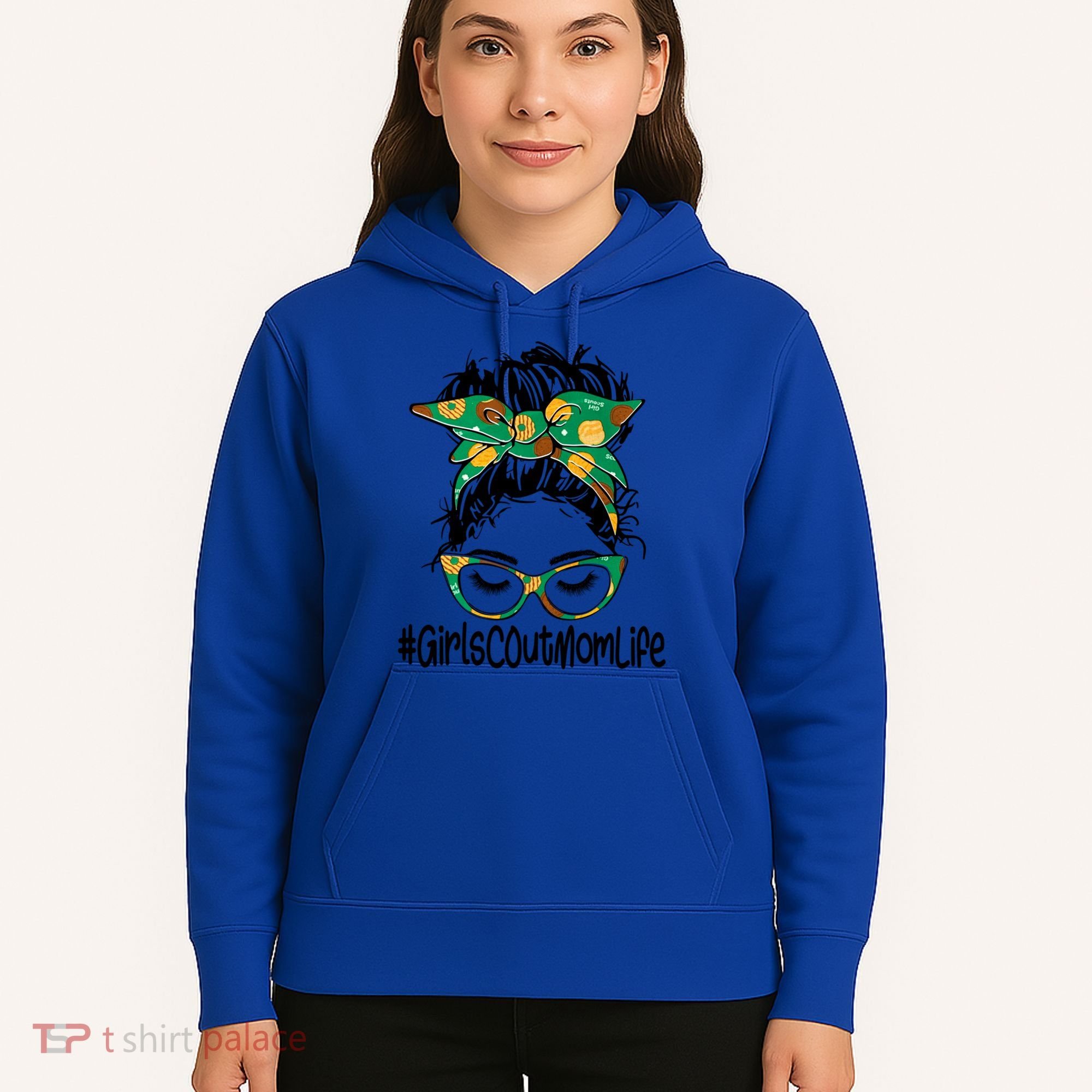Messy Bun Scout Mom Life Cookie Bakery Gift Hoodie