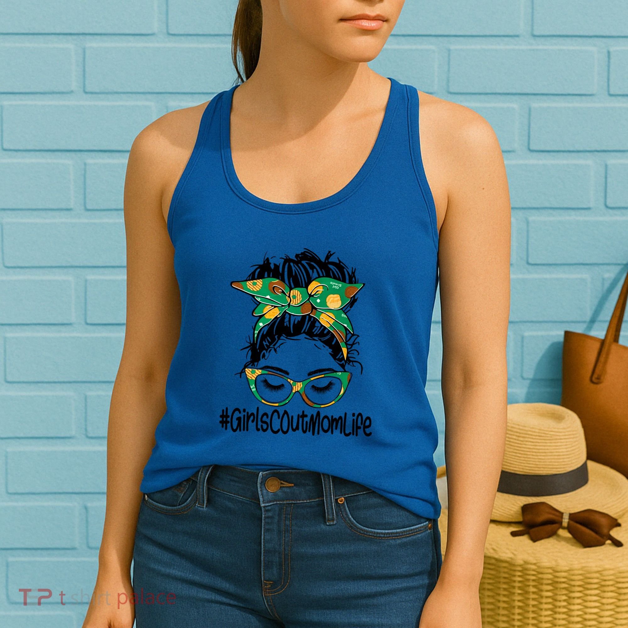 Messy Bun Scout Mom Life Cookie Bakery Gift Women's Tank Top