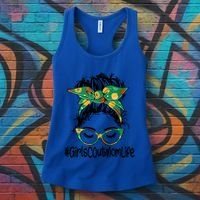 Messy Bun Scout Mom Life Cookie Bakery Gift Women's Tank Top thumb 3