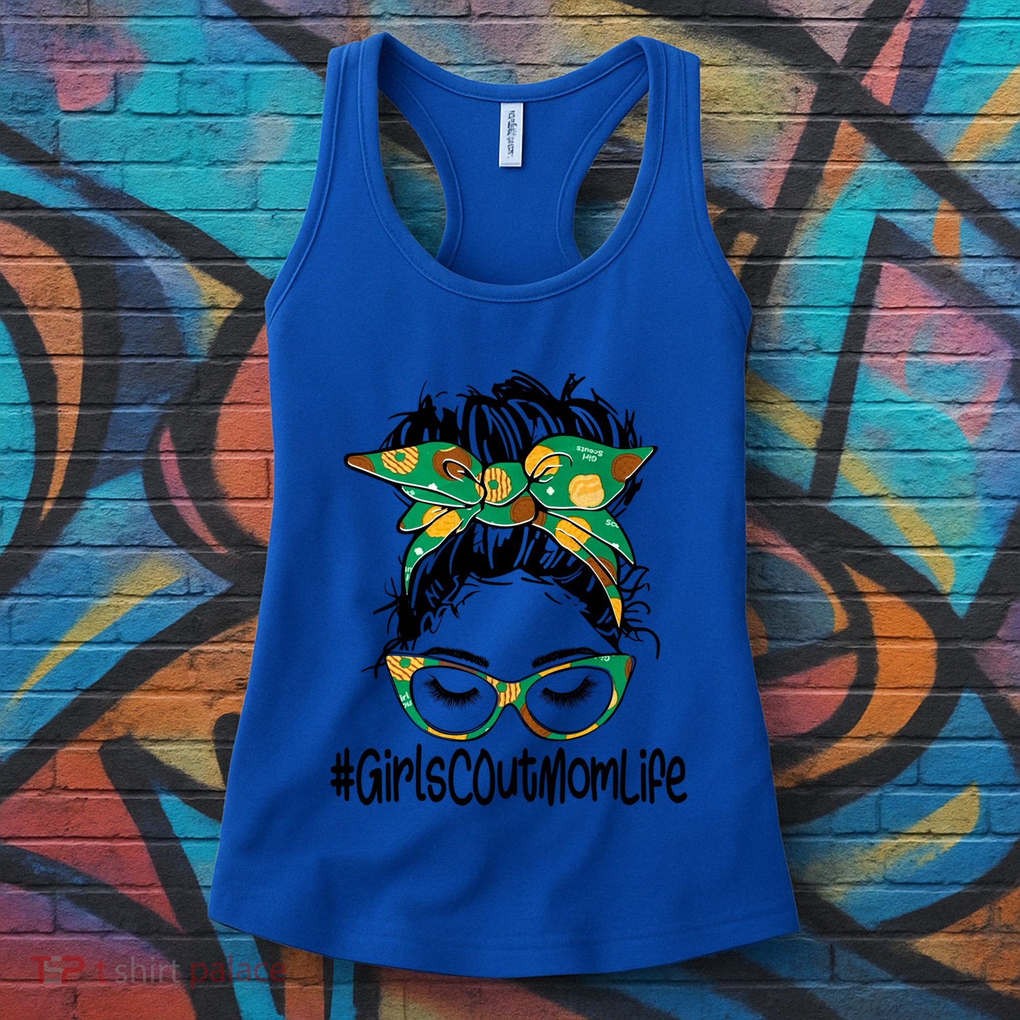 Messy Bun Scout Mom Life Cookie Bakery Gift Women's Tank Top
