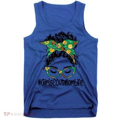 Messy Bun Scout Mom Life Cookie Bakery Gift Tank Top