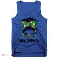 Messy Bun Scout Mom Life Cookie Bakery Gift Tank Top thumb 0