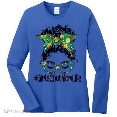 Messy Bun Scout Mom Life Cookie Bakery Gift Women's Long Sleeve Shirt