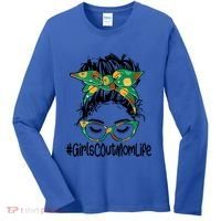 Messy Bun Scout Mom Life Cookie Bakery Gift Women's Long Sleeve Shirt thumb 0
