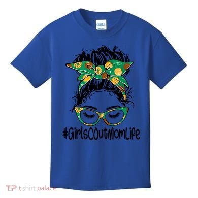 Messy Bun Scout Mom Life Cookie Bakery Gift Kids T-Shirt