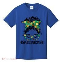 Messy Bun Scout Mom Life Cookie Bakery Gift Kids T-Shirt thumb 0