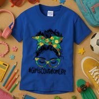 Messy Bun Scout Mom Life Cookie Bakery Gift Kids T-Shirt thumb 3