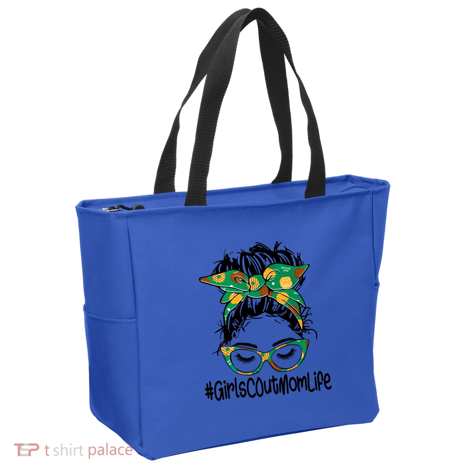 Messy Bun Scout Mom Life Cookie Bakery Gift Tote Bag
