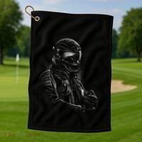 Motorcycle Biker Sketch Golf Towel thumb 1