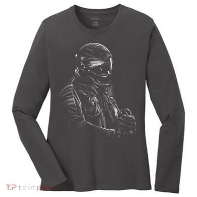 Motorcycle Biker Sketch Women's Long Sleeve Shirt