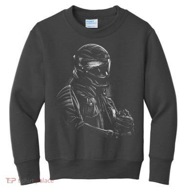 Motorcycle Biker Sketch Kids Sweatshirt