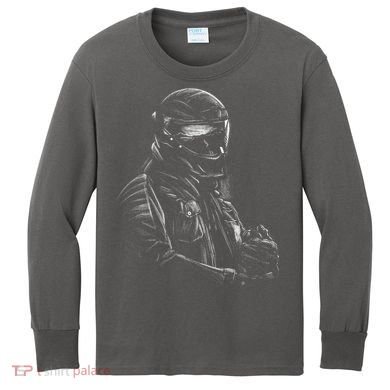 Motorcycle Biker Sketch Kids Long Sleeve Shirt