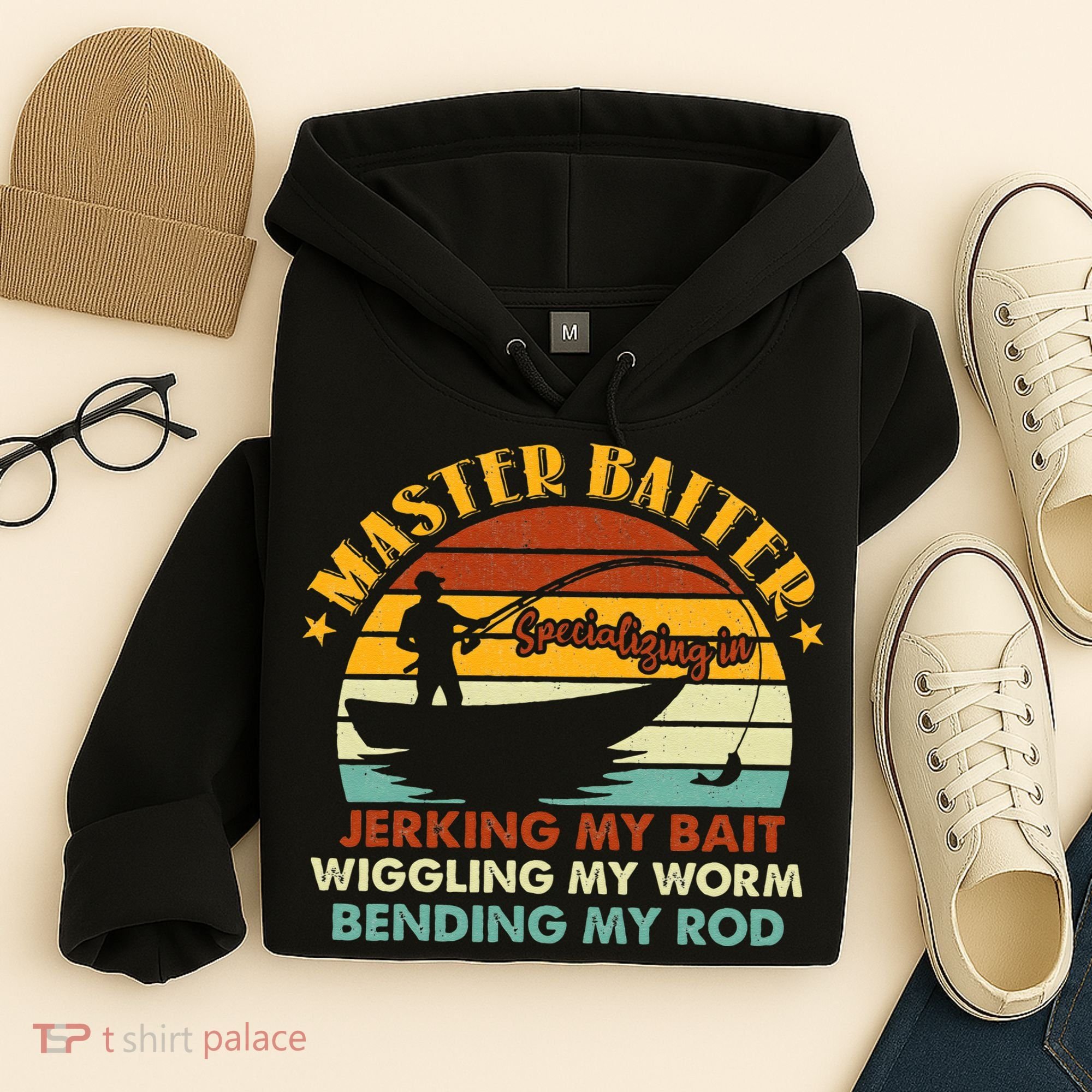 Master Baiter Specializing In Jerking My Bait Funny Fishing Hoodie