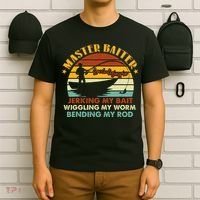 Master Baiter Specializing In Jerking My Bait Funny Fishing T-Shirt thumb 6