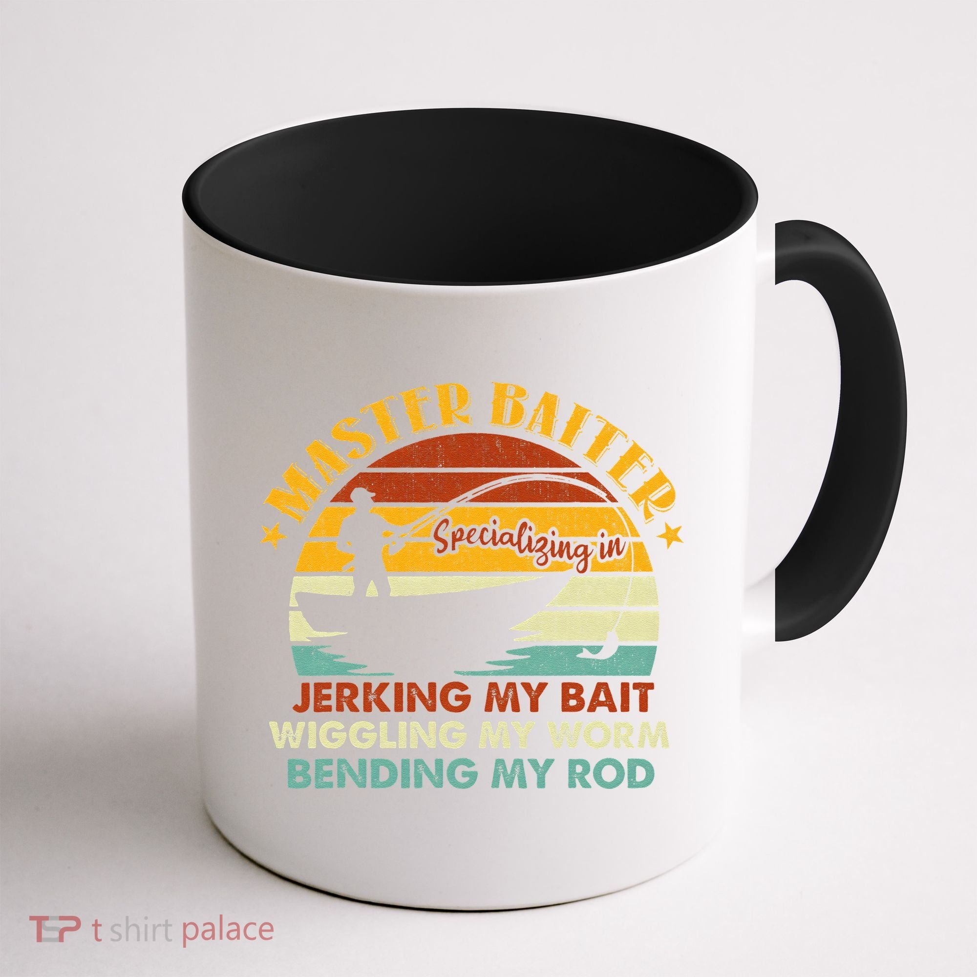 Master Baiter Specializing In Jerking My Bait Funny Fishing Coffee Mug